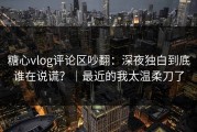 糖心vlog评论区吵翻：深夜独白到底谁在说谎？｜最近的我太温柔刀了