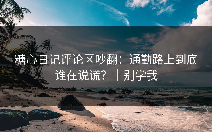糖心日记评论区吵翻：通勤路上到底谁在说谎？｜别学我