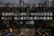 这波真的让人破防 一张时间线讲透黑料入口：核心事实在哪 两分钟看懂核心 （心情）
