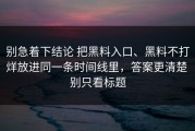 别急着下结论 把黑料入口、黑料不打烊放进同一条时间线里，答案更清楚 别只看标题