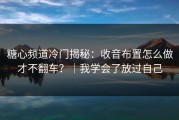 糖心频道冷门揭秘：收音布置怎么做才不翻车？｜我学会了放过自己