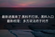 最新进展来了 黑料不打烊、黑料入口最新梳理：多方说法终于对齐
