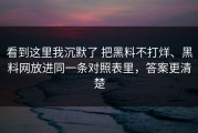 看到这里我沉默了 把黑料不打烊、黑料网放进同一条对照表里，答案更清楚