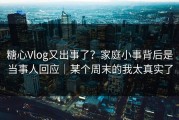 糖心Vlog又出事了？家庭小事背后是当事人回应｜某个周末的我太真实了