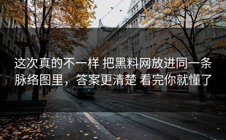 这次真的不一样 把黑料网放进同一条脉络图里，答案更清楚 看完你就懂了